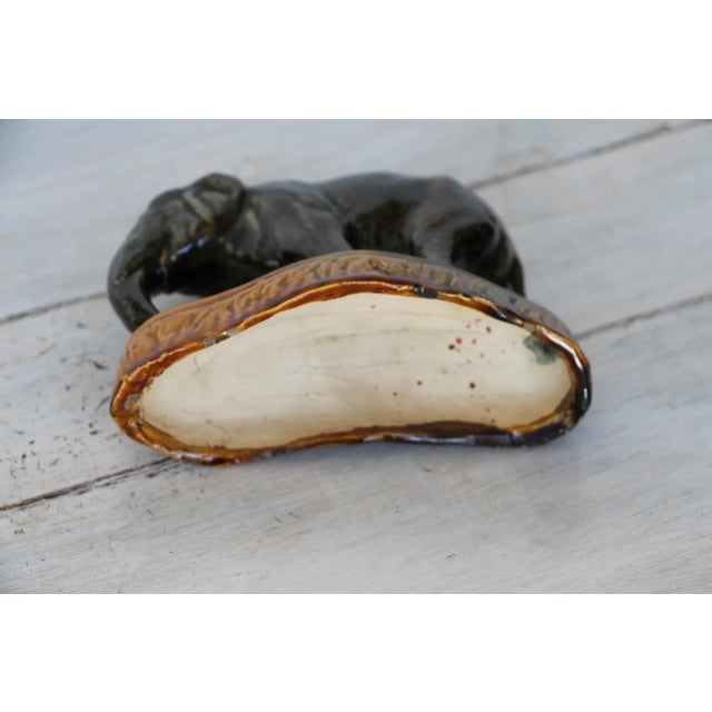 Antique Portuguese Palissy Ware Elephant Toothpick Holder For Sale - Image 10 of 11