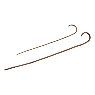 Vintage Skinny Bamboo Walking Sticks - Set of 2 For Sale