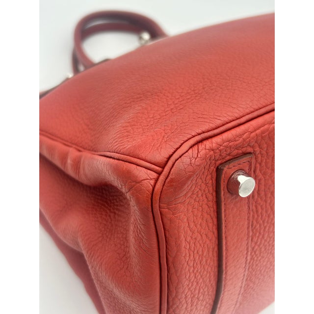 Hermès Red Birkin Bag 35 Togo Leather 2009 For Sale - Image 12 of 12