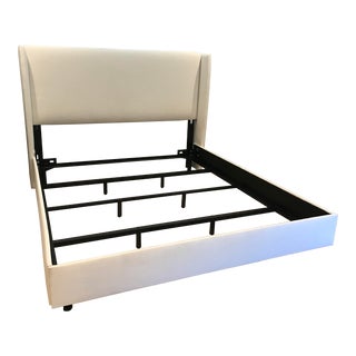 White Upholstered California King Bed Frame For Sale