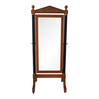 Thomasville Grand Classics French Empire Style Ebony Column Cheval Mirror For Sale