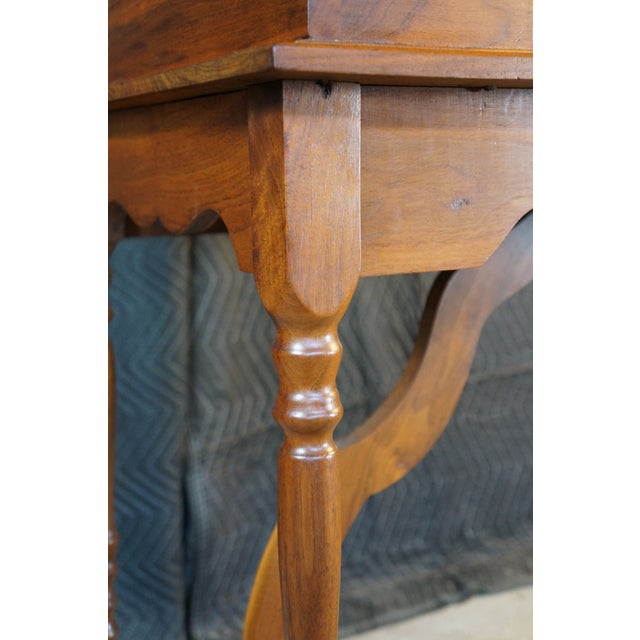Antique Mission Arts & Crafts Walnut Inlaid Spinet Secretary Desk Console Table For Sale - Image 13 of 18