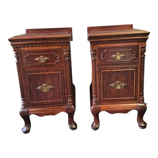 1930s Georgian Style Mahogany Bedside Chests Nightstands, a Pair For Sale