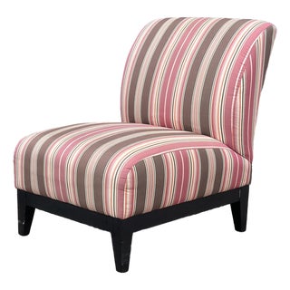 Vintage Mitchell Gold Striped Slipper Chair For Sale