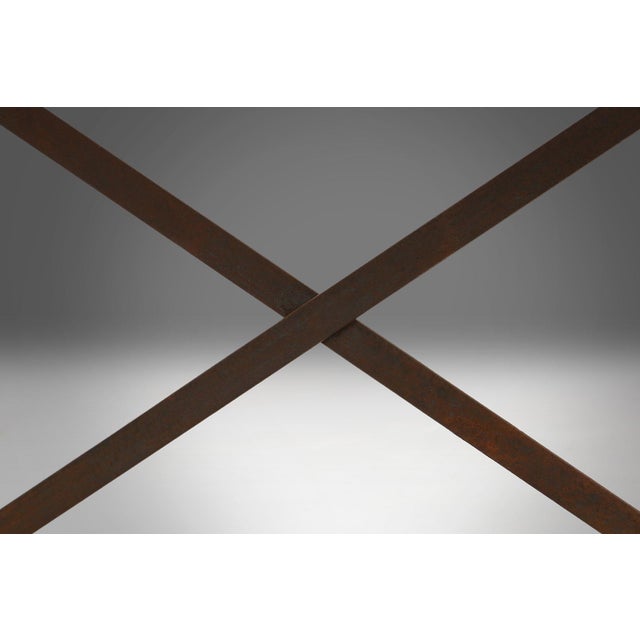 Industrial Side Table with Metal Frame, Wooden Top and Removable Platform, Belgium, 1920s For Sale - Image 12 of 15