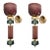 1990 Burgundy and Green Murano Glass Sconces - a Pair For Sale