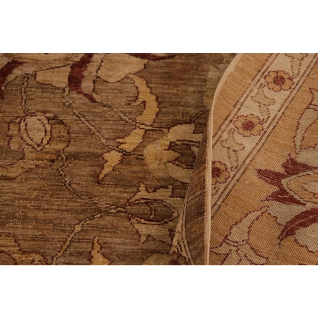 Beige Shabby Chic Ziegler Taupe Beige Hand-Knotted Wool Rug - 8'11'' X 11'9'' For Sale - Image 8 of 8