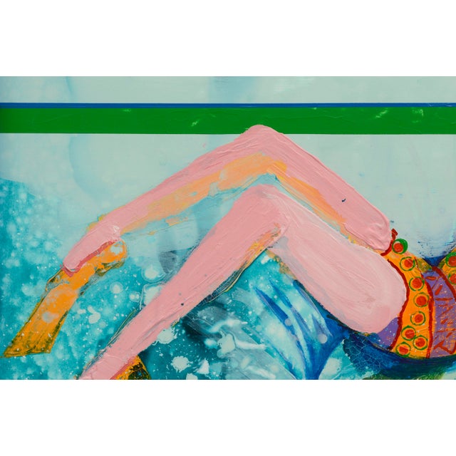 "Make a Splash", Large-Scale Figurative Abstract With Swimmer in Pool by Marc Foster Grant For Sale - Image 4 of 8
