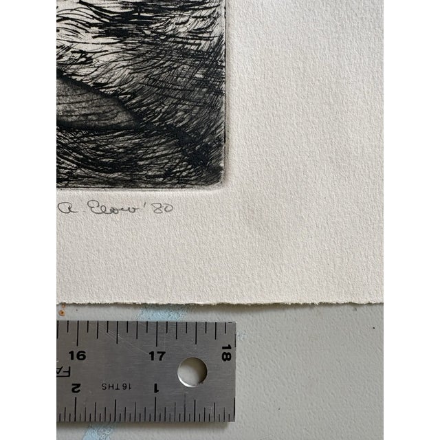 Alon Elow Abstract Etching Made by Artist in NY Studio Signed in Pencil. Lovely abstract etching.