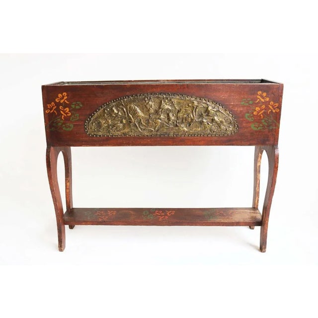 Metal Antique French Art Nouveau Planter / Jardiniere in Brass, 1900 For Sale - Image 7 of 12