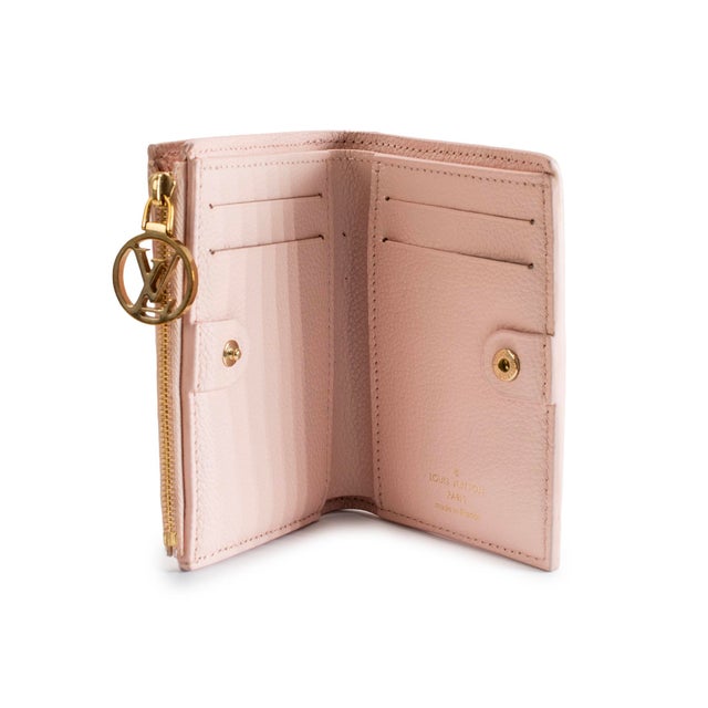 Early 21st Century Louis Vuitton Lisa Monogram Empreinte Pink Opale Leather Gold Hardware Wallet For Sale - Image 5 of 11