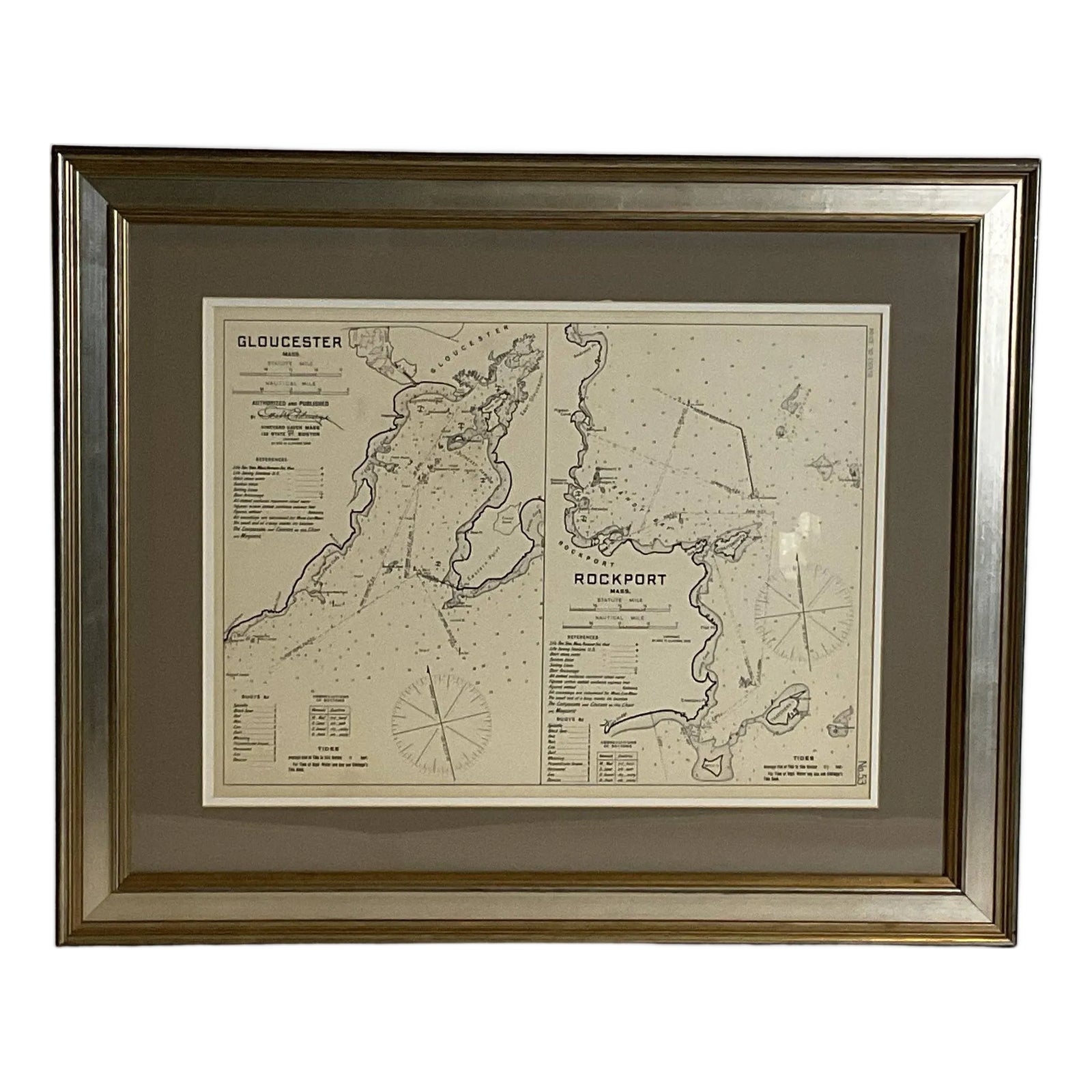 Mariners Chart of Gloucester and Rockport by George Eldridge 1910 ...