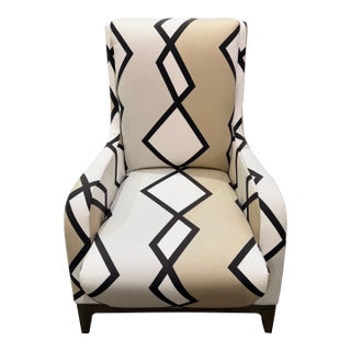 Contemporary Zig Zag Striped Armchair For Sale