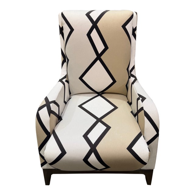 Contemporary Zig Zag Striped Armchair For Sale