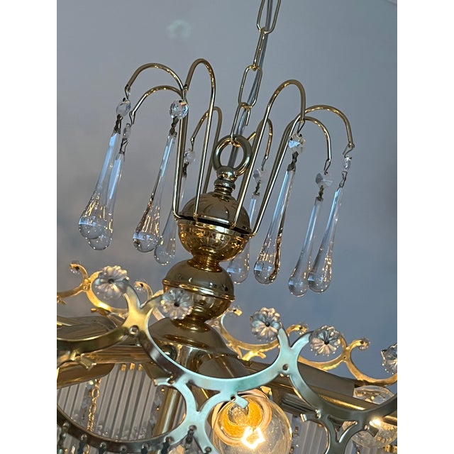 Vintage Opaline Teardrop Rod Chandelier, 1970s For Sale - Image 14 of 18