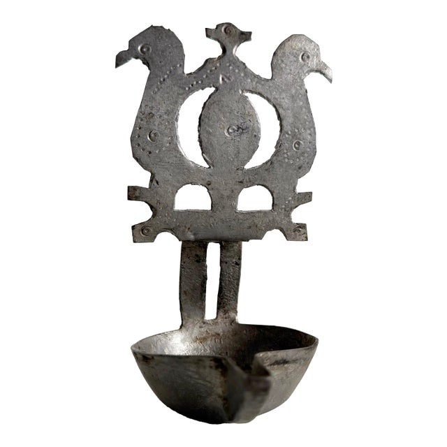 Mid 18th Century Folk Art Oil Lamp For Sale