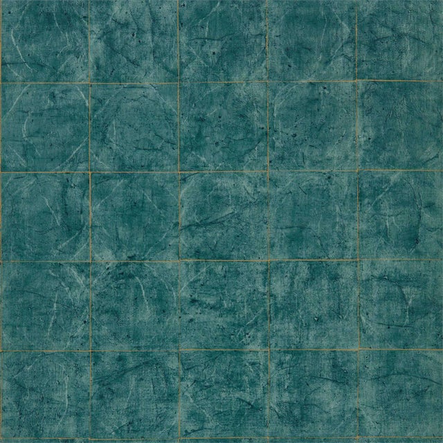 Zoffany Piastrella Wallpaper in Huntsman Green - a Sample For Sale