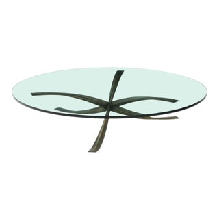 Large Michel Mangematin Bronze Coffee Table, 1962 For Sale