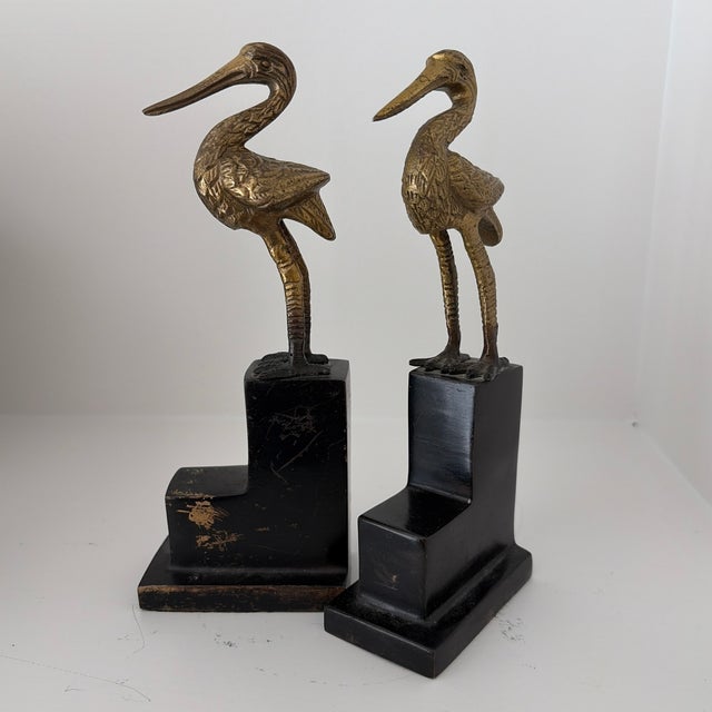 Brass 1930’s Brass Pelican Bookends - Set of 2 For Sale - Image 8 of 10