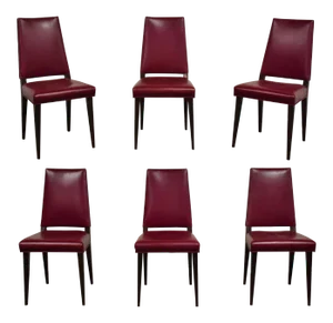 1950s Purple Dunbar Style Dining Chairs- Set of 6