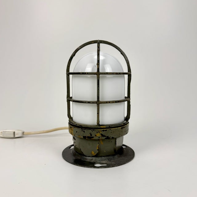 Industrial Proof Cage Nautical Table or Wall Lamp, 1960s For Sale - Image 6 of 6