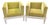 Pair of Mid Century Modern Green Chartreuse Club Chairs in Velvet For Sale
