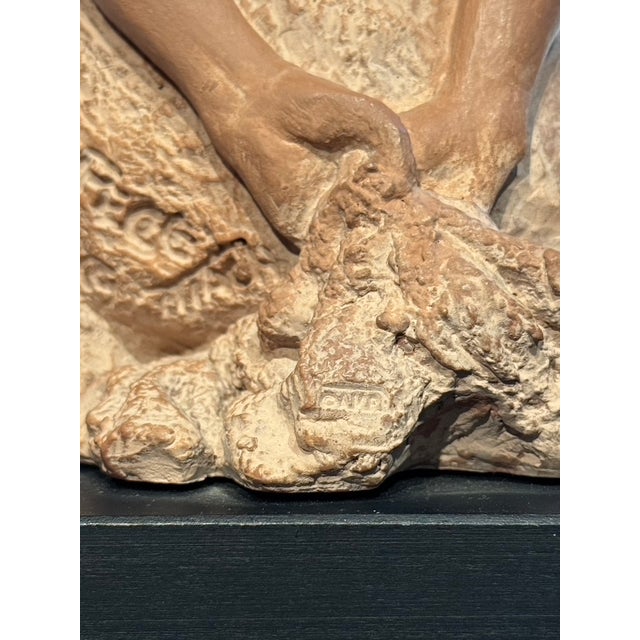 Terra Cotta 1960s Peggy Mach Seated Ballerina Terra Cotta Sculpture on Wooden Base, No. 317/975 For Sale - Image 8 of 10