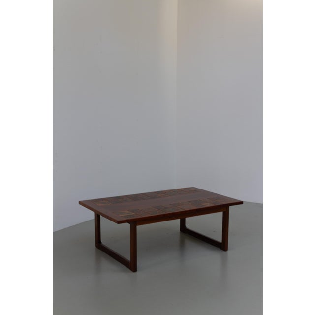 Danish Rosewood Coffee Table with Ceramic Tiles by Tue Poulsen, 1970s For Sale - Image 6 of 18