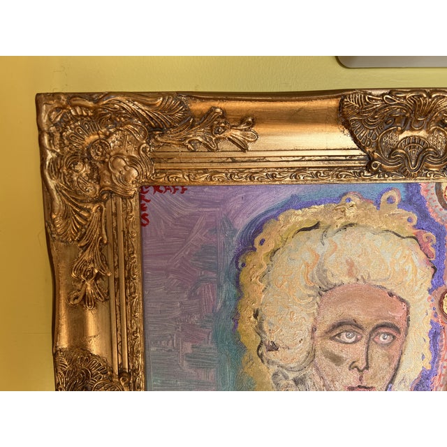A striking original painting by contemporary artist Serg Graff, portraying Elizabeth Schuyler Hamilton (1757–1854), wife...