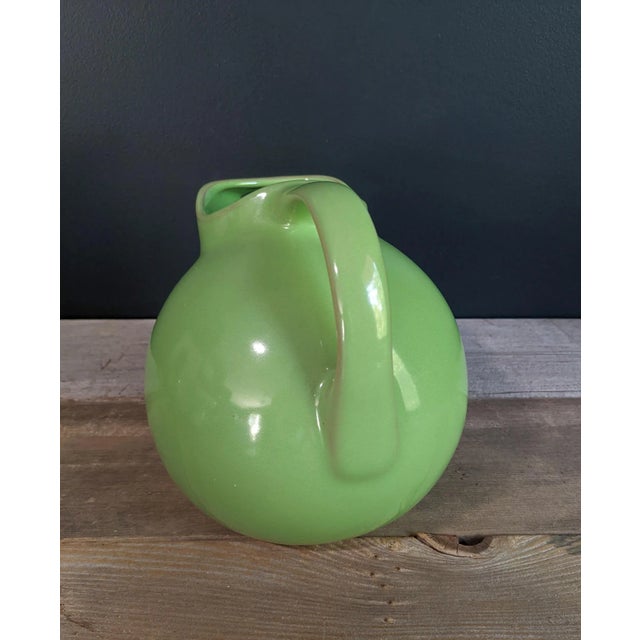 Mid Century Modern Green Hall Art Pottery Serving Pitcher For Sale - Image 4 of 8