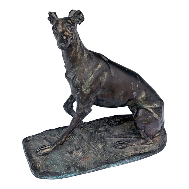 An Expressive and Well-Executed Bronze Greyhound; Possibly by Emmanuel Fremiet (Paris 1824-1910) For Sale