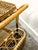 A beautiful 1970s italian rattan bar cart, handcrafted with tightly wrapped cane and elegantly curved lines. This light,...