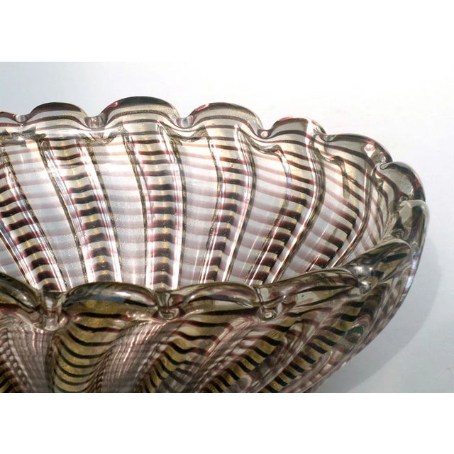 Mid-Century Murano Glass Zebrati Vase by Ercole Barovier, 1950s For Sale - Image 7 of 8