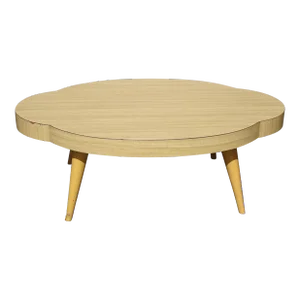 Large Vintage Mid Century Coffee Table W Peg Legs Clover Leaf Style