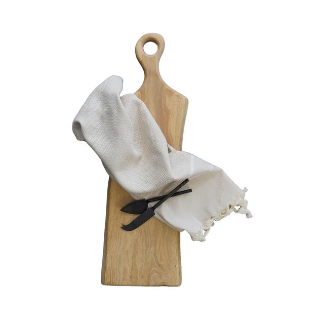 Contemporary Long Oak Wood Serving Board For Sale - Image 3 of 4