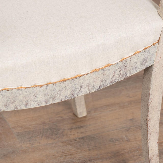 Antique White Pair, 20th Century Swedish Gustavian Style Tabouret Stools For Sale - Image 8 of 11