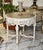 Rococo Grand Carved Round Dining Table With Marble Top, Antique White Finish & Hand-Gilded Details For Sale - Image 3 of 3