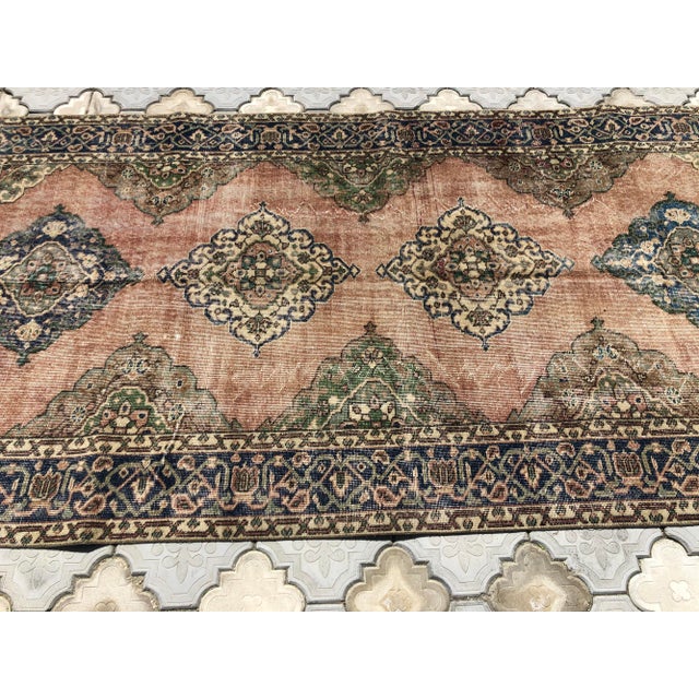 Vintage Oushak Tan Cotton and Wool Rug For Sale - Image 4 of 10
