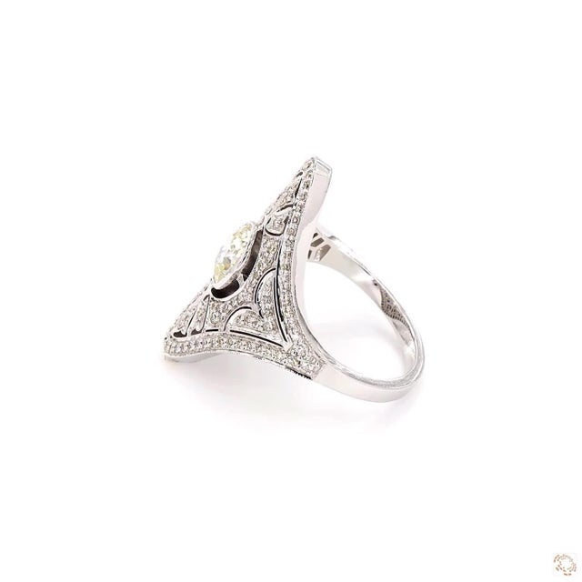 Antique design 0.87 Carat Old European Cut Diamond Gold Ring, Size 6.5 For Sale - Image 4 of 9