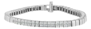 14K White Gold Princess Cut Diamond Bracelet (1.00 cttw, H-I Color, SI1-SI2 Clarity)