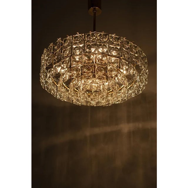 Brass and Crystal Chandelier For Sale - Image 6 of 9