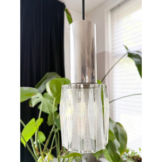 Mid-Century Modern Textured Glass Pendant Lights, 1960s, Set of 2 For Sale - Image 13 of 17
