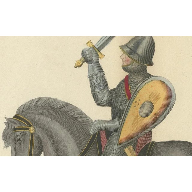 rint of Armed Horsemen Bearing a Heraldic Banner, 1842, Paper For Sale - Image 4 of 7