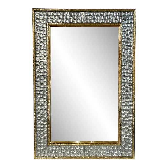 Modern Murano Glass & Brass Bubble Mirror For Sale
