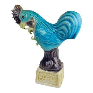 Petite Turquoise Rooster Figure, Chinese Export - Early 20th Century