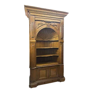 1980s Georgian Style Old Pine Barrel Back Bespaq Corner Book Case