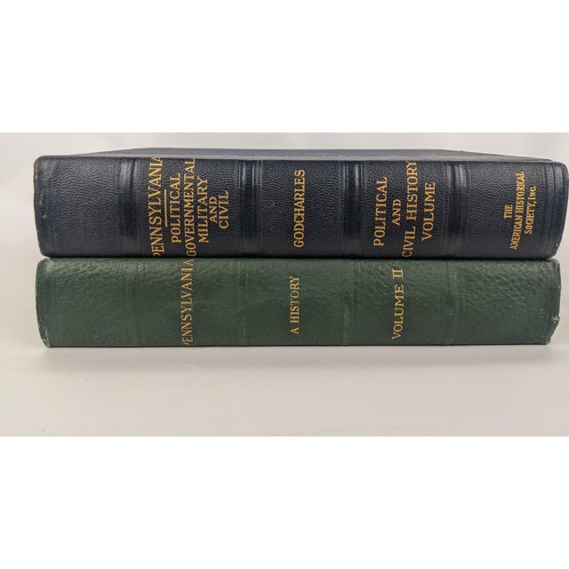 Green 1926–1933 Pennsylvania History Books, Green & Navy Blue With Gilt, Set of 2 For Sale - Image 8 of 10