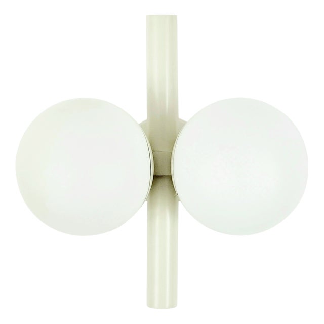 Mid-Century Modern Space Age Opaline Glass Wall Lamp from Kaiser Leuchten, Germany, 1960s For Sale