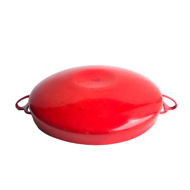 Dansk 1960s Dansk Kobenstyle Red Enamel Paella Pan Designed by Jens Quistgaard For Sale - Image 4 of 12
