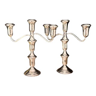 Vintage Lord Sterling Silver Candelabras - Pair For Sale